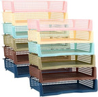 Weysat 12 Pcs Turn in Trays, Classroom Paper Tray, Morandi Tones, Wide by Weysat