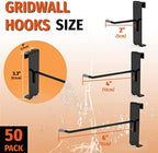 HUHOLE 50 Pack 4 Inch Black Gridwall Hooks Metal Display Hangers - Image 2