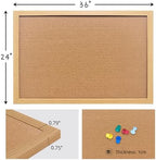 24"x36" Crude Wood Framed Hanging Cork Bulletin Board - Image 2