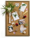 Vintage Bulletin Board 18x24,Decorative Pin Board with Gold Ornate Frame by FOLKOR