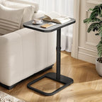 Kitstorack Upgraded TV Tray Table with Panel Lock, 90° Flip-Over Design & Adjustable Height, Sofa Arm Side Table for Eating, Laptop, Couch, Bed, or Small Spaces, Dark Gray by Kitstorack