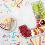 13.8" Extra Large Acrylic Letter Charcuterie Board Box, Reusable Fillable Letter Cake Candy Dish Display Serving Tray for Birthday Anniversary Party Decoration (J) - Image 4