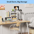 YGYQZ Adjustable Desktop Shelf Organizer, 3-Tier Desk Shelf, White Pattern - Image 5