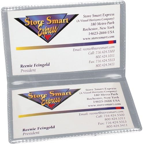StoreSMART - Metallic Silver Folding Business Card Holders - 10 Pack - Polypropylene Plastic (RPP2915MS-10) by StoreSMART