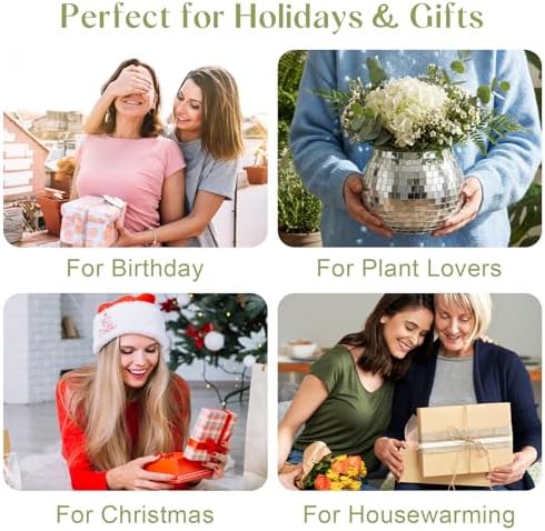 6 PCS Disco Ball Vase, Candle Holder 3.9X3.74 Inch Multifunctional Pencil Cup Disco Flower Vase Centerpieces for Wedding Centerpieces,Birthday,Office,Bedroom Classroom Decor - Image 7