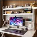 Desktop Bookshelf, Multi-Size pegboard Storage Organizer Rack, Dorm Desk Shelf, Desk Hutch, Desk top Storage Rack, Student Desktop Storage,Desk Shelves for top of des(White, 37.4" Lx9.9 Wx39 H) by Unknown