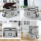 Fireproof File Oganizer with Lock, 2 Layer Fireproof Document Box Storage - Image 6