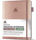 Clever Fox Income & Expense Tracker, Business Ledger 5.8x8.3 Rose Gold by CleverFox