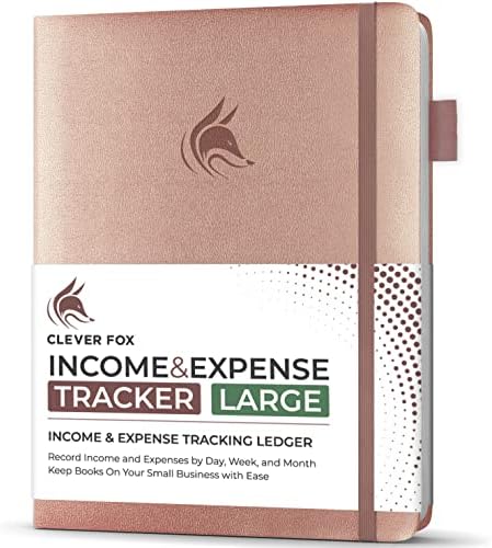 Clever Fox Income & Expense Tracker, Business Ledger 5.8x8.3 Rose Gold by CleverFox