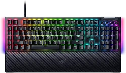 Razer BlackWidow V4 Mechanical Gaming Keyboard: Yellow Switches Linear & Silent-Chroma RGB - 6 Macro Keys - Magnetic Wrist Rest - Doubleshot ABS Keycaps - Multi-Function Roller &Media Keys (Renewed) by Amazon+Renewed