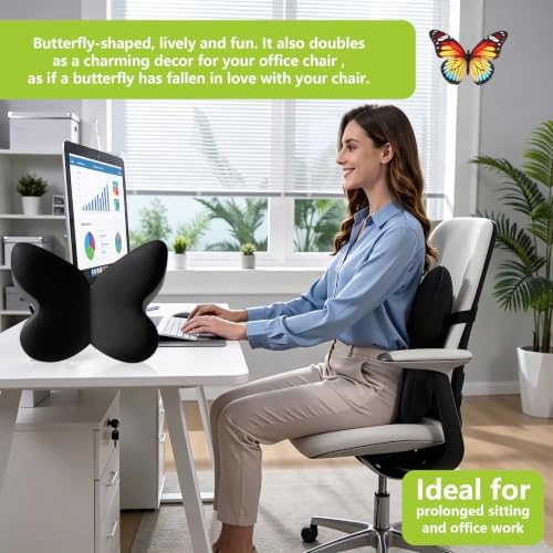 Memory Foam Lumbar Support Pillow,Back Support for Office Chair,Back Pillow for Chair,Ergonomic Lower Back Cushion for Desk Chair,Computer Chair,Gaming Chair and Car Seat,Washable Cover（Black） - Image 6