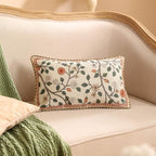 ISAENNE Designer Elegant Linen Throw Pillow Cover,Set of 2,20"x12"-Flora A - Image 6