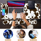 Ergonomic Keyboard Wrist Rest & Mouse Pad Wrist Rest Set, Large XXL Gaming Desk Mat 31.5"x 11.8" with Memory Foam, Easy Typing Pain Relief for Office & Home, Cow Print - Image 7