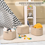 ICERZCZ Small Storage Baskets for Shelves Organizing, Woven Cotton Rope Baskets for Storage, Book Basket, Decorative Shelf Basket, 12.5"Lx9.1''Wx7.9''H (4 Packs) Mixed Brown - Image 6