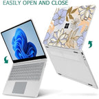 Mektron Case for 13.5" Microsoft Surface Laptop 5/4/3 with Metal Palm Rest Model 1951/1868, 2019/2021/2022 Release Plastic Hard Shell Cover with Screen Protector + Keyboard Cover, Abstract Floral - Image 4