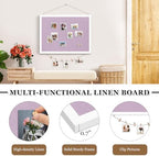 DOLLAR BOSS Double-Sided Bulletin Boards with Linen, 36"x24" Cork Board, Purple - Image 3