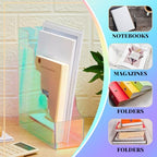 Engrowtic 2 Pcs Iridescent Acrylic Magazine File Holders, Water Ripples Vertical File Organizer, Colorful Acrylic Folder Organizers for Desk Office Classroom Decor Document Storage Back to School - Image 4