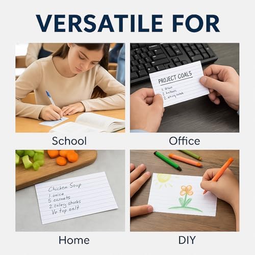 WritePads Index Cards Bulk, 2400 Flash Cards (24 Packs of 100), Wide Ruled Notecard, Blank Back Note Cards, Lined Flashcards for Studying School Home and Office, Made in USA (4x6) - Image 5