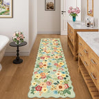 DUKINO 2x7 Runner Rug for Hallway, Floral Washable Rug for Kitchen, Green - Image 5