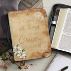 Ancient Verse Lily Floral Bible Cover Case for Men Women Fashion PU Leather Bible Book Case Lightweight Portable Brief Case Stationary Supplies Storage - Image 5