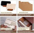 4x6 Wood Recipe Box with Cards and Dividers Vintage Recipe Card Box - Image 4