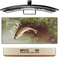 MPCO. Leaping Brook Trout by Samuel Kilbourne Gaming Desk Pad, 36" x 17" by TheMousepadCompany