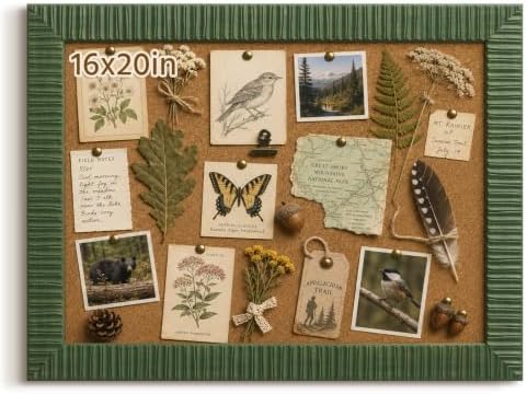 16x20 Boho Decorative Bulletin Board for Home Office Wall Decor,Sage Green by FOLKOR