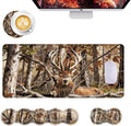 Mouse Pad,Large Desk Mat Set, 4in1 XL Mousepad + Keyboard Wrist Rest+Mouse Wrist Rest+Coaster with Ergonomic Desk Pad for Home Office Table Computer Cover -Camo Forest Deer by Unknown