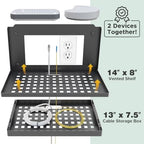 VICSKY 14-inch Router and Modem Shelf with Cable Management Box Wall Mount - Image 3
