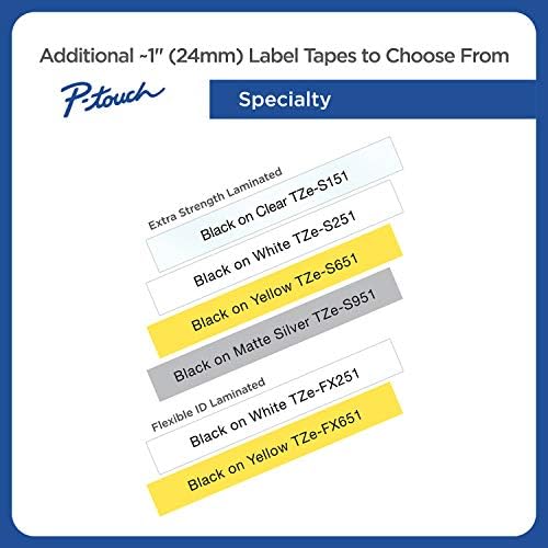 Brother Genuine P-Touch TZE-S951 Tape, 1" (0.94") Wide Extra-Strength Adhesive Laminated Tape,Black on Matte Silver,Laminated for Indoor or Outdoor,Water-Resistant, 0.94" x 26.2' (24mm x 8M), TZES951 - Image 4