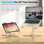 OMOTON LA10 360° Rotating Laptop Stand Riser Foldable for Desk, Gold - Image 6