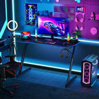 BestOffice | 39" Gaming Table | Black & Blue | Z-Shaped Computer Desk - Image 2