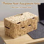 2pcs Cable Management Box, Handwoven Natural Water Hyacinth Cord - Image 4