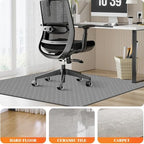 KMAT Office Chair Mat, 47x47in Heavy Duty Hardwood/Tile Floor Protector, Floor Mat Computer Desk Mat for Rolling Chairs, Work, Study, Office, Grey - Image 5