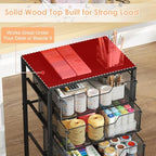 Sbanmao Rolling Storage Cart with Drawers, 4 Drawers Storage Cart, Black - Image 5