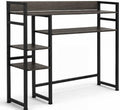 My-Cap 5-Tier MDF Book Shelf with Computer Desk Hutch, Space-Saving Over-Desk Storage Shelf for Coffee Accessories & nespresso Machine, Black by My-Cap