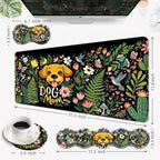 Desk Mat, Mouse Pad with Wrist Rest, 4-in-1 Large Mouse Pads for Desk, Ergonomic Mouse Pad and Keyboard Wrist Rest Gaming Keyboard Mat for Office,Dog Mom Flower - Image 6