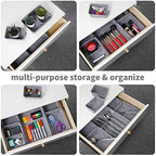 Welaxy 7pc Felt Desk Drawer Organizers Trays Gray Office Home Storage Bins - Image 5