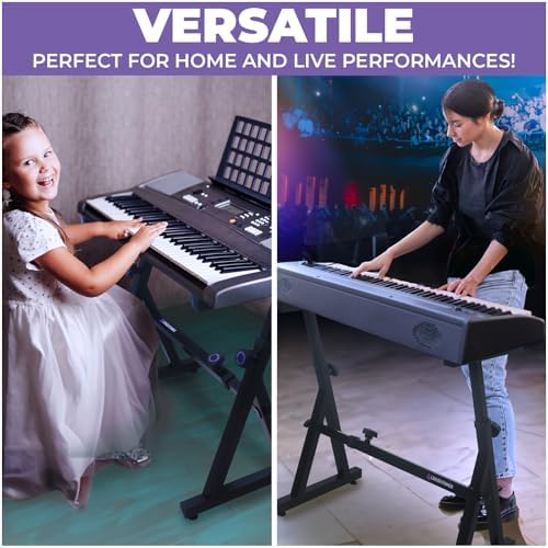 Liquid Stands Piano Keyboard Stand - Z Style Adjustable and Portable Heavy Duty Music Stand for Kids and Adults -Fits 54-88 Key Electric Pianos - Sturdy Musical Keyboard Stand (Black) - Image 6