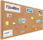 Large Bulletin Board, Foldable 72x48 Inches Cork Board Alternative, Large Felt Board Decorative Pin Board for Wall, Foldable Photo Board Self-Adhesive Vision Board with 36 Pushpins Brown by bcabo
