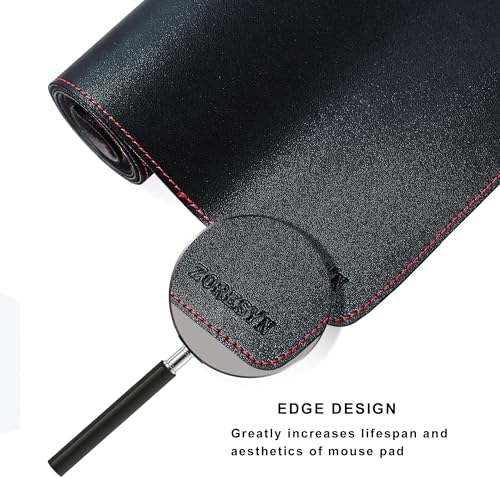 ZORESYN Large PU Leather Desk Mat Black 51.2x27.6 Inches - Image 5