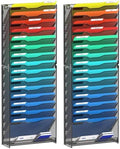 samstar 2 Pack 16 Tier Wall File Organizer Hanging Wall File Holder Wall Mount Paper Folder Organizer, Magazine Rack, Pack of 2 by Samstar
