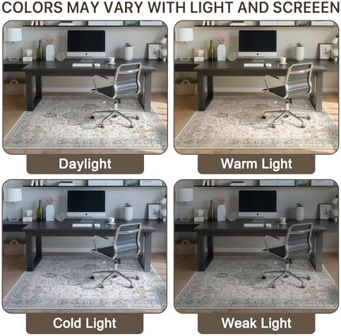 30"x48" Office Chair Mat for Hardwood Floor, Non-Slip Washable Taupe - Image 6