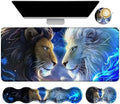 4Pcs Memory Foam Keyboard Wrist Rest Desk Mat Set, Black White Tiger by Dikoer