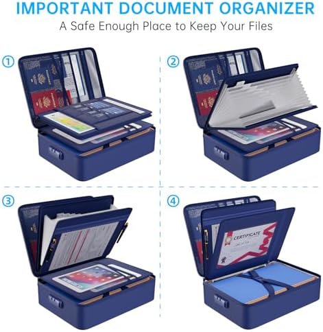 ENGPOW Fireproof Document Organizer Bag with Lock ＆ Accordion File Folder - Image 3