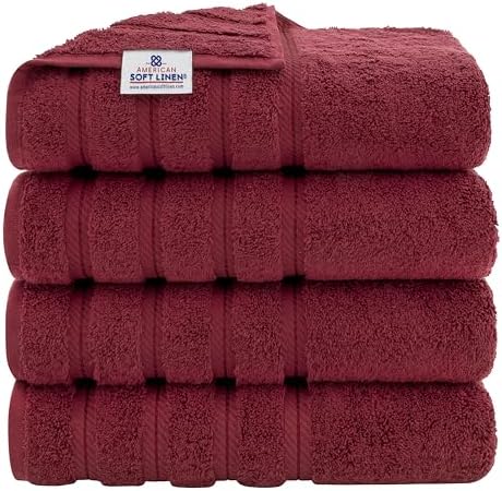 American Soft Linen 100% Cotton Luxury Turkish Towels, 4 PC Bath Towel Set by AmericanSoftLinen
