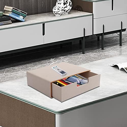 Stackable Drawer Organizer PU Leather Classic Handmade,Organize Home Office Desk Accessories and Sort Letter-Size Paper/a4 Document,Desk Caddy with Drawers Storage Box,13.1x10x3.7inches,Beige - Image 2