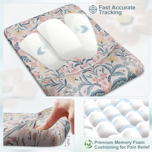 iCasso Mouse Pad with Wrist Rest, Ergonomic Large Desk Mat Set, Pink - Image 5