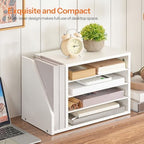 HOOBRO Mail Sorter, Literature Organizer with Adjustable Shelves, Paper Organizer for Office, Home, Wood Countertop File Holders, Mails, Magazines, White WT41WF01 - Image 2