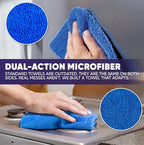 Microfiber Wholesale Pronto Cloths, Dual-Sided Microfiber Cleaning Towels, Soft Plush & Scrub Cloths for Dusting, Scrubbing, Kitchen, Windows & Car Detailing, Absorbent Bulk 50-Pack Blue - Image 3